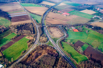 A65 motorway exit 20 Kandel Nord in Erlenbach bei Kandel in the state Rhineland-Palatinate, Germany