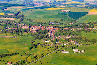 View of the town from the west in the evening in Fénétrange in the state Moselle, France