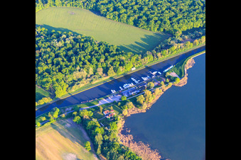 Port du Houillon marina on the Canal des houllères de la Sarre in Gondrexange in the state Moselle, France