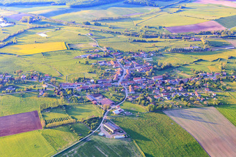 Village view from the south in Loudrefing in the state Moselle, France