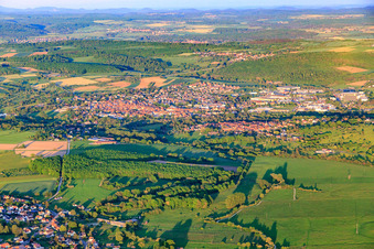 City view from the west in Sarre-Union in the state Bas-Rhin, France