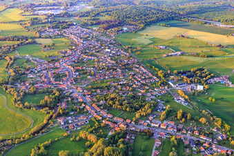 View of the town from the southwest in Keskastel in the state Bas-Rhin, France
