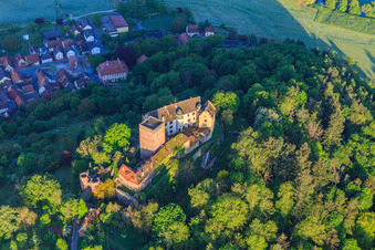 Oblique view of Castle and castle park Gamburg in the district Gamburg in Werbach in the state Baden-Wuerttemberg, Germany