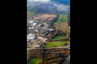 Am Horst industrial area in the district Minderslachen in Kandel in the state Rhineland-Palatinate, Germany seen from above