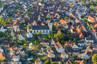 Church of St. Mauritius in the town center in the district Königshofen in Lauda-Königshofen in the state Baden-Wuerttemberg, Germany