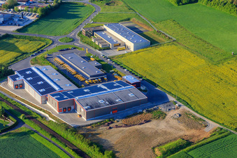 Deutsche Post delivery base and Rüdinger Spedition GmbH in Bad Mergentheim in the state Baden-Wuerttemberg, Germany