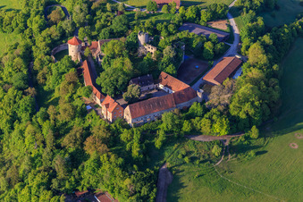 Oblique view of Neuhaus Castle in Igersheim in the state Baden-Wuerttemberg, Germany