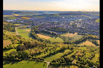 Overview of the town from the west in Weikersheim in the state Baden-Wuerttemberg, Germany