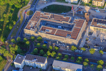 New buildings on Emil-Wachter-Straße in the district Mörsch in Rheinstetten in the state Baden-Wuerttemberg, Germany