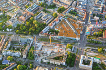 Construction site of the demolished insurance high-rise on Kriegstraße opposite the Ettlinger Tor Karlsruhe center in the district Südweststadt in Karlsruhe in the state Baden-Wuerttemberg, Germany