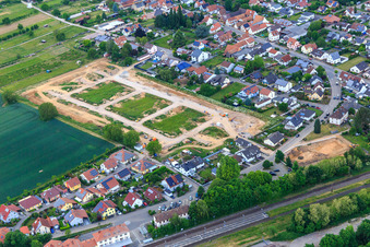 Aerial photograpy of Development of the new development area Im Kirschgarten in Winden in the state Rhineland-Palatinate, Germany