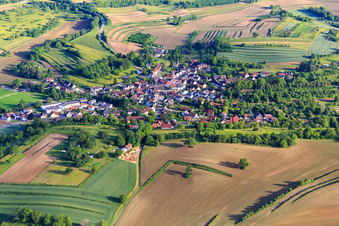 Village view from the north in the district Wallburg in Ettenheim in the state Baden-Wuerttemberg, Germany