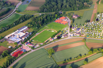 Campingpark Oase at the sports field of FV Ettenheim and Tennisclub Ettenheim eV in Ettenheim in the state Baden-Wuerttemberg, Germany
