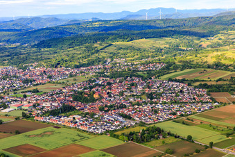 View of the town from the southwest in Mahlberg in the state Baden-Wuerttemberg, Germany