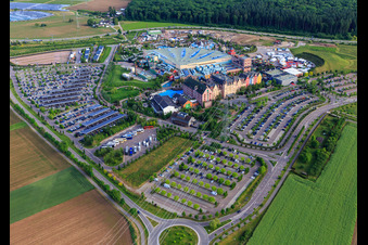 Aerial view of Rulantica in Europa-Park Rust in Rust in the state Baden-Wuerttemberg, Germany