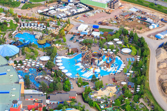 Svalgurok, Spiralrok - spiral slide and Slalomrok - wild slalom slide in Rulantica in Europapark Rust in Rust in the state Baden-Wuerttemberg, Germany