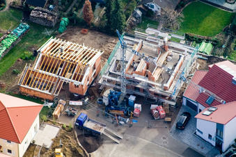 Aerial view of On the high trail in Kandel in the state Rhineland-Palatinate, Germany