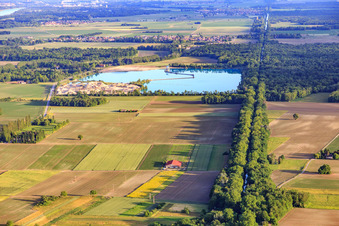Gravel lake of the Ballastieres Werny SAS in Marckolsheim in the state Bas-Rhin, France