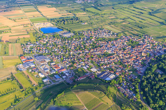 View of the town from the west in Sasbach am Kaiserstuhl in the state Baden-Wuerttemberg, Germany