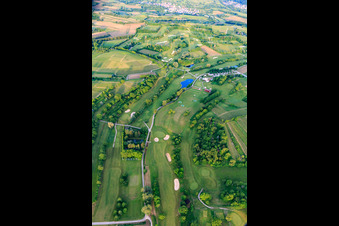 Oblique view of Europa-Park Golf Club Breisgau in the district Tutschfelden in Herbolzheim in the state Baden-Wuerttemberg, Germany