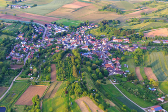 Village view from the west in the district Ettenheimweiler in Ettenheim in the state Baden-Wuerttemberg, Germany