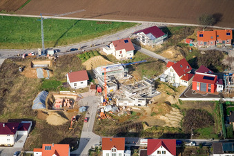 On the high trail in Kandel in the state Rhineland-Palatinate, Germany from the drone perspective