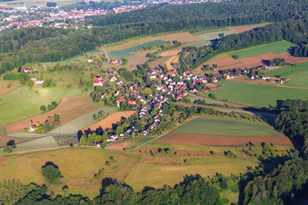Maleck district from the east in the district Windenreute in Emmendingen in the state Baden-Wuerttemberg, Germany