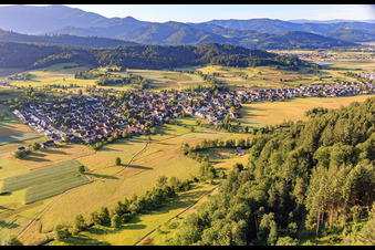 Village view from the northwest in Sexau in the state Baden-Wuerttemberg, Germany