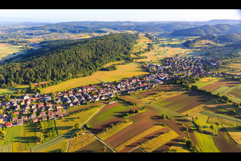 Village overview from the southeast in Sexau in the state Baden-Wuerttemberg, Germany