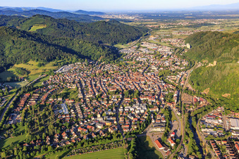 City view in the Elz Valley from the northeast in Waldkirch in the state Baden-Wuerttemberg, Germany