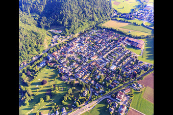 View of the town from the south in Gutach im Breisgau in the state Baden-Wuerttemberg, Germany