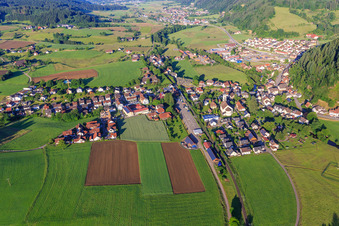 View of the Elz Valley from the northeast in the district Oberwinden in Winden im Elztal in the state Baden-Wuerttemberg, Germany