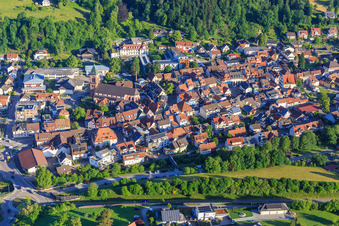 Aerial view of View from the southeast in Elzach in the state Baden-Wuerttemberg, Germany