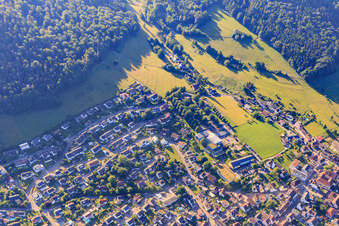 Black Forest Street and school cemetery in Seelbach in the state Baden-Wuerttemberg, Germany