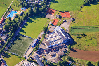 Sports fields of FSV Seelbach eV and New Albea Kunststofftechnik GmbH in Seelbach in the state Baden-Wuerttemberg, Germany