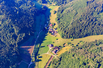 Sohlbachtal with Black Forest farms in Seelbach in the state Baden-Wuerttemberg, Germany