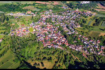 Aerial view of View of the town from the east in the district Schmieheim in Kippenheim in the state Baden-Wuerttemberg, Germany