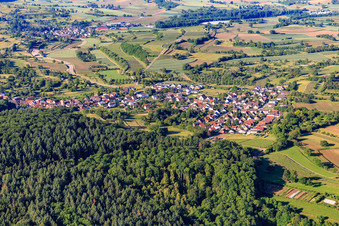 Village view from the northeast in the district Wallburg in Ettenheim in the state Baden-Wuerttemberg, Germany