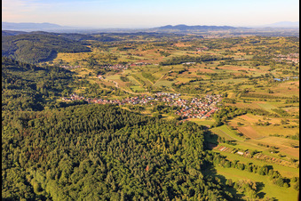 Village overview from the northeast in the district Wallburg in Ettenheim in the state Baden-Wuerttemberg, Germany