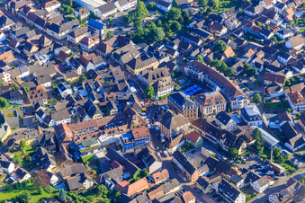 Market square with city festival in Herbolzheim in the state Baden-Wuerttemberg, Germany