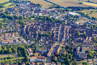 Main street from the north in the district Wonnental in Kenzingen in the state Baden-Wuerttemberg, Germany