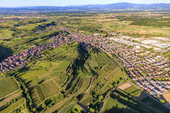 Overview of the town from the west in Bötzingen in the state Baden-Wuerttemberg, Germany