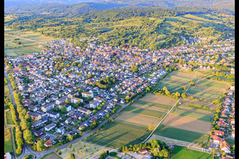 Aerial view of City view from the southwest in Kippenheim in the state Baden-Wuerttemberg, Germany
