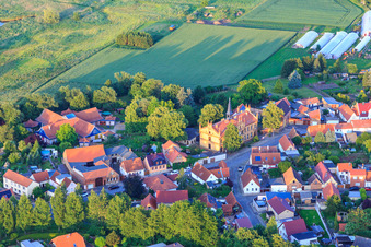 Aerial view of Town Hall / Municipal Administration in the district Frose in Seeland in the state Saxony-Anhalt, Germany