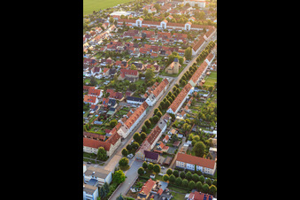 Lindenstr from the east in the district Nachterstedt in Seeland in the state Saxony-Anhalt, Germany