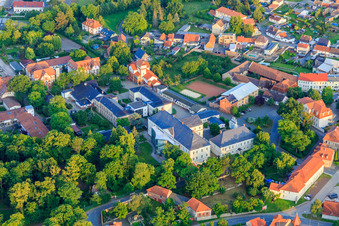 Aerial view of Castle Hoym Foundation in the district Hoym in Seeland in the state Saxony-Anhalt, Germany