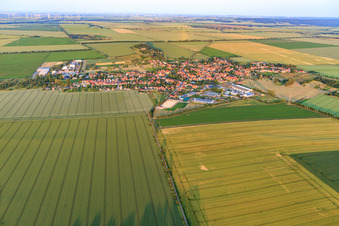 View of the town from the northwest in the district Badeborn in Ballenstedt in the state Saxony-Anhalt, Germany