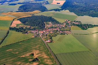 Village view from the northeast in the district Bräunrode in Arnstein in the state Saxony-Anhalt, Germany