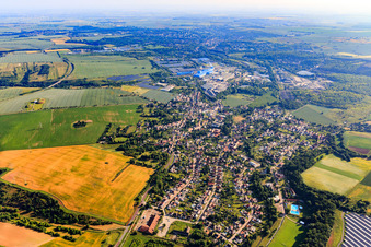 Aerial view of View from the southwest in front of KME Mansfeld GmbH in the district Großörner in Mansfeld in the state Saxony-Anhalt, Germany