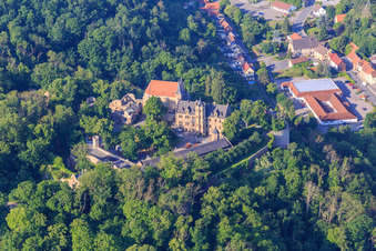 Aerial view of Castle Mansfeld in Mansfeld in the state Saxony-Anhalt, Germany